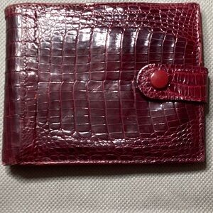 Genuine Alligator Vintage Wallet Burgandy